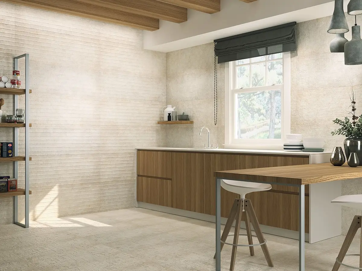 Background tile, Effect concrete, Color beige, Ceramics, 40x120 cm, Finish matte