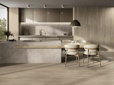 Background tile, Effect wood, Color brown, Glazed porcelain stoneware, 20x120 cm, Finish antislip