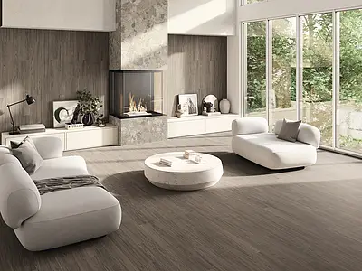 Background tile, Effect wood, Color brown, Glazed porcelain stoneware, 20x120 cm, Finish antislip