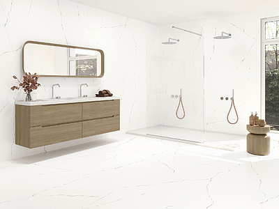 Background tile, Effect other marbles, Color white, Glazed porcelain stoneware, 120x260 cm, Finish matte