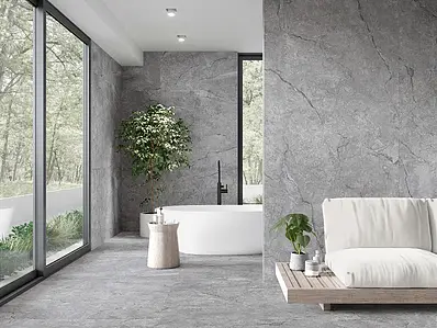 Background tile, Effect concrete, Color grey, Glazed porcelain stoneware, 120x120 cm, Finish matte