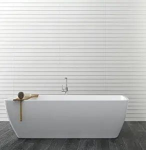 Background tile, Effect unicolor, Color white, Ceramics, 30x90 cm, Finish matte