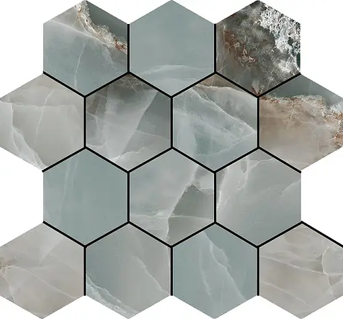 Baldocer, Onyx, Onyx Hexa Turquoise Pulido