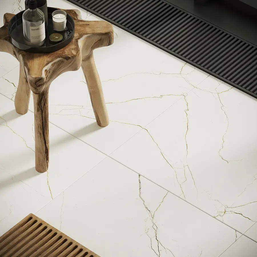 Background tile, Effect other marbles, Color white, Glazed porcelain stoneware, 60x60 cm, Finish matte