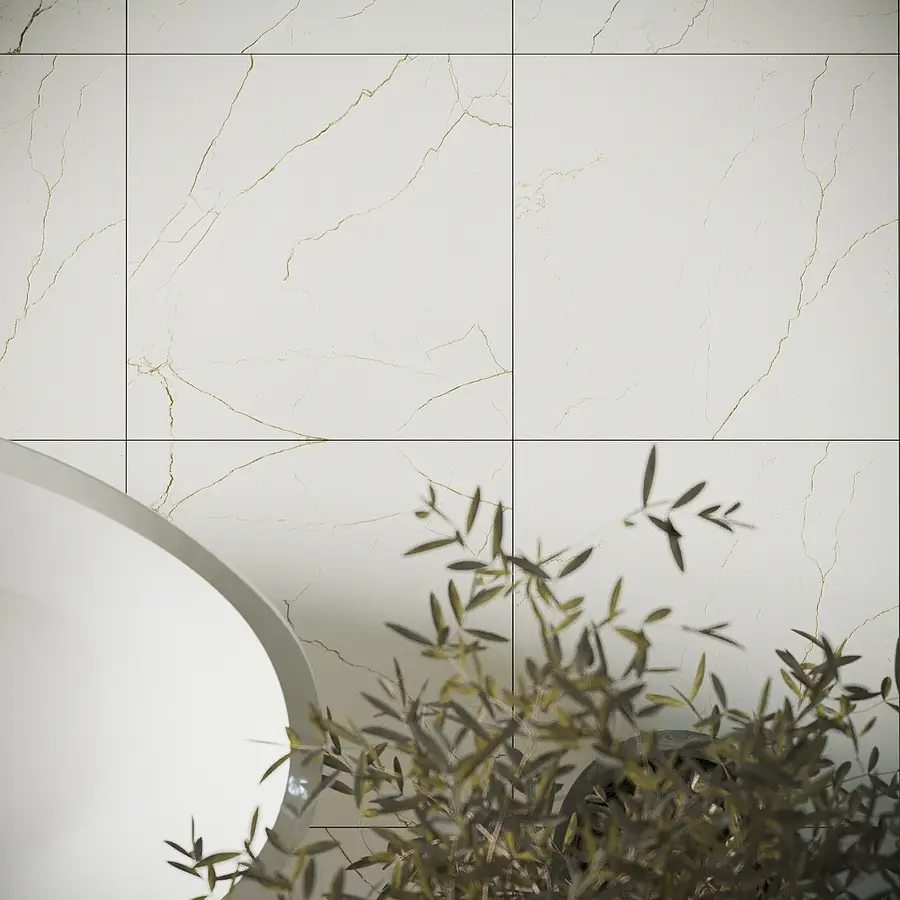 Background tile, Effect other marbles, Color white, Glazed porcelain stoneware, 60x60 cm, Finish matte