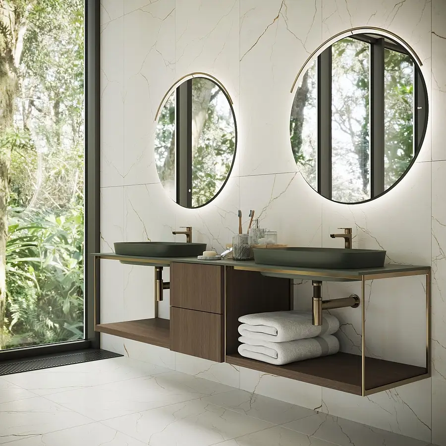 Background tile, Effect other marbles, Color white, Glazed porcelain stoneware, 60x120 cm, Finish matte