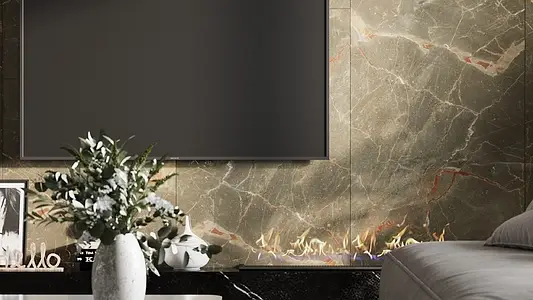 Hintergrundfliesen, Optik stein, Farbe braune, Glasiertes Feinsteinzeug, 80x160 cm, Oberfläche polierte