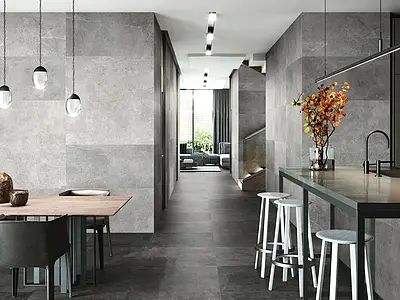 Background tile, Effect other stones, Color grey, Glazed porcelain stoneware, 60x120 cm, Finish antislip