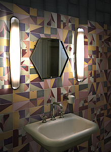 Bakgrundskakel, Färg flerfärgade, Stil hanverksmässig,designer, Glaserad granitkeramik, 20x20 cm, Yta matt