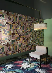 Bakgrundskakel, Färg flerfärgade, Stil hanverksmässig,designer, Glaserad granitkeramik, 20x20 cm, Yta matt