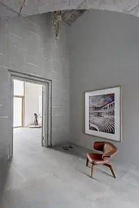 Grundflise, Effekt beton, Farve grå, Stil designer, Glaseret porcelænsstentøj, 60x120 cm, Overflade skridsikker