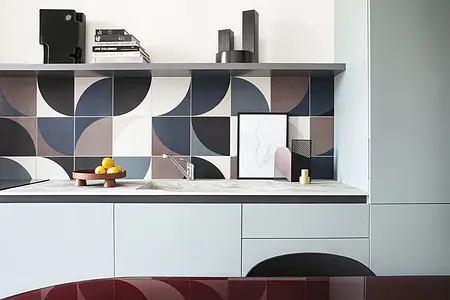Bakgrundskakel, Färg flerfärgade, Stil patchwork,designer, Glaserad granitkeramik, 25x25 cm, Yta matt