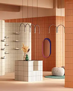 Background tile, Effect unicolor, Color orange, Ceramics, 6x25 cm, Finish Honed