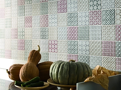 Batik Ceramic Tiles produced by Bayker, Style patchwork, 