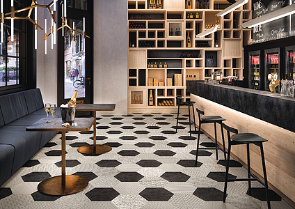 Bee Porcelain Tiles produced by Bayker, Style patchwork, Unicolor effect