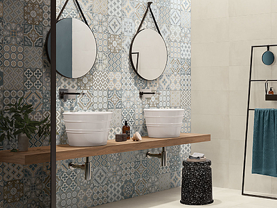 Glamour Ceramic Tiles produced by Bayker, Style patchwork, faux encaustic tiles