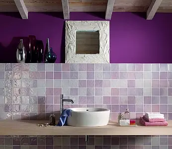 Dekory, Kolor fioletowy, Ceramika, 10x10 cm, Powierzchnia błyszcząca