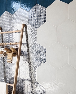 Oltremare Porcelain Tiles produced by Bayker, Style patchwork, Unicolor effect