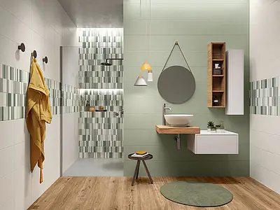 Background tile, Effect unicolor, Color green, Ceramics, 25x40 cm, Finish matte