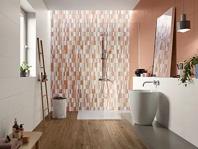 Background tile, Color beige,white,orange,multicolor, Ceramics, 25x40 cm, Finish matte