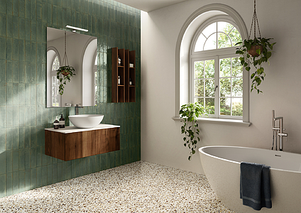 Background tile, Effect terrazzo, Color beige,multicolor, Glazed porcelain stoneware, 60x60 cm, Finish polished