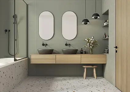 Background tile, Effect terrazzo, Color grey, Glazed porcelain stoneware, 60x60 cm, Finish matte