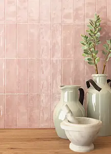 Effect left_menu_crackleur , Color pink, Background tile, Glazed porcelain stoneware, 6.5x20 cm, Finish glossy