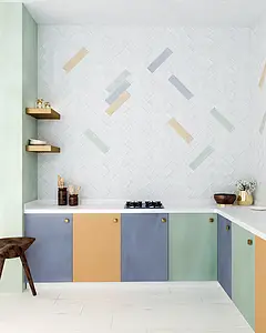 Background tile, Color sky blue, Ceramics, 7.5x30 cm, Finish glossy