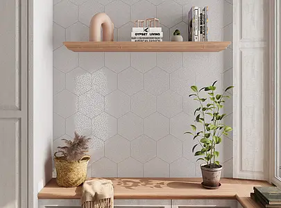 Background tile, Color grey, Glazed porcelain stoneware, 25.8x29 cm, Finish Honed