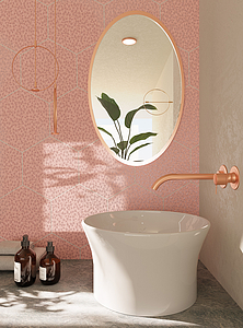 Background tile, Color pink, Glazed porcelain stoneware, 25.8x29 cm, Finish Honed