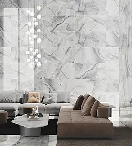 Grundflise, Effekt sten,other marbles, Farve grå, Glaseret porcelænsstentøj, 60x120 cm, Overflade poleret
