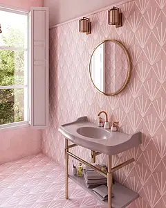 Background tile, Color pink, Glazed porcelain stoneware, 19.8x22.8 cm, Finish matte