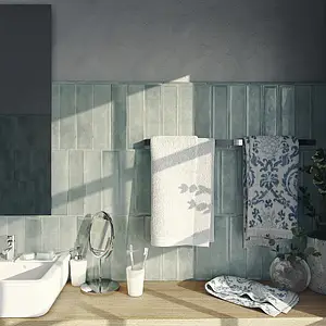 Background tile, Color sky blue, Style zellige, Ceramics, 7.5x30 cm, Finish glossy