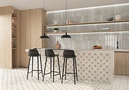 Background tile, Color grey, Style zellige, Ceramics, 7.5x30 cm, Finish glossy
