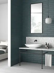 Background tile, Color navy blue, Style zellige, Ceramics, 7.5x30 cm, Finish matte