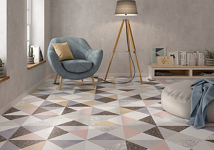 Rame Porcelain Tiles produced by Bestile, Style patchwork, Terrazzo effect