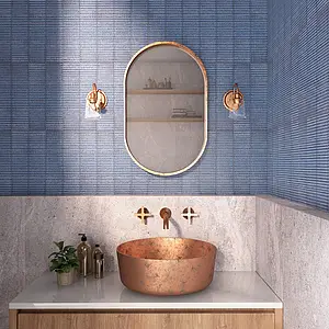 Background tile, Color navy blue, Ceramics, 7.5x30 cm, Finish glossy