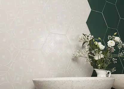 Background tile, Effect unicolor, Color green, Glazed porcelain stoneware, 25.8x29 cm, Finish matte