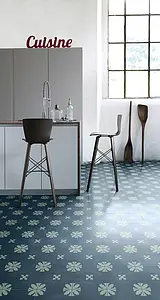 Background tile, Color navy blue, Style handmade, Cement, 20x20 cm, Finish matte