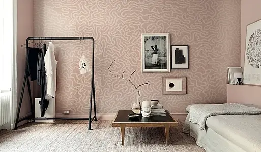 Mosaïque, Teinte rose, Style designer, Verre, 129.1x290.5 cm, Surface demi-brillante