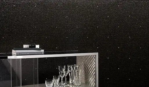 Mozaïek, Kleur zwarte, Glas, 32.2x32.2 cm, Oppervlak halfglanzend