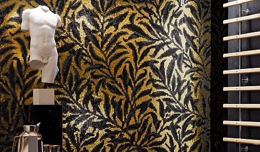 Mosaïque, Teinte multicolore, Style designer, Verre, 129.1x290.5 cm, Surface demi-brillante
