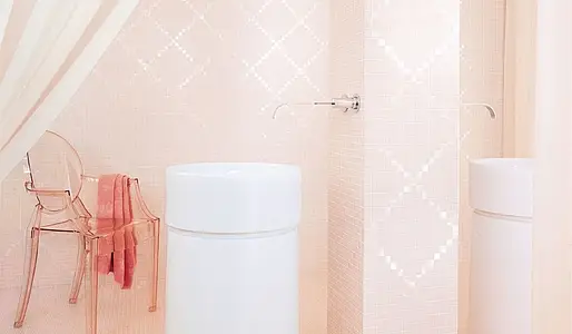 Mosaikkflis, Farge rosa, Stil designer, Glass, 32.2x32.2 cm, Overflate halvglanset
