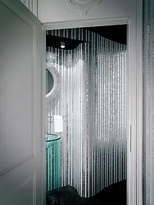 Mosaikkflis, Farge hvit, Stil designer, Glass, 32.2x32.2 cm, Overflate halvglanset