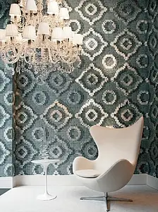 Mosaico, Colore grigio, Stile design, Vetro, 64.7x64.7 cm, Superficie semilucida