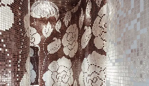Mosaik, Färg flerfärgade, Stil designer, Glas, 129.1x290.5 cm, Yta halvblank