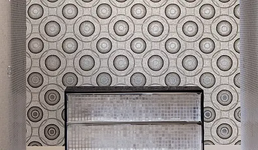 Mosaico, Colore grigio, Stile lavorazione a mano,design, Vetro, 32.2x289 cm, Superficie semilucida