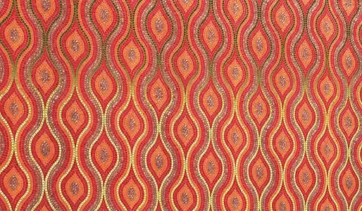 Mosaik flise, Farve rød, Stil håndlavet, Glas, 28.5x30 cm, Overflade halvblank