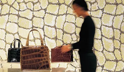 Mosaik, Färg beige, Stil designer, Glas, 117.2x117.2 cm, Yta halvblank