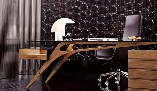Mosaïque, Teinte noire, Style designer, Verre, 117.2x117.2 cm, Surface demi-brillante
